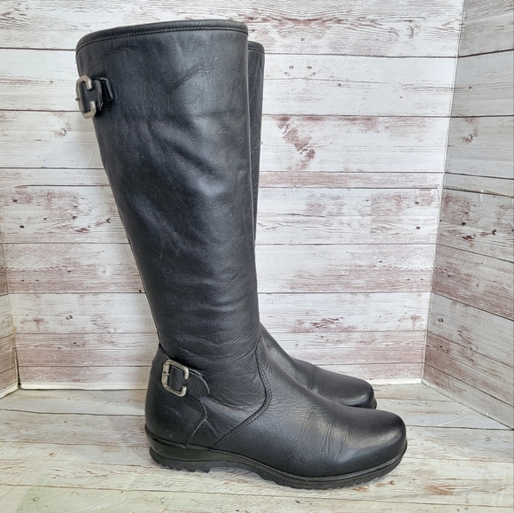La Canadienne black leather waterproof riding boots with buckle - Picture 1 of 12